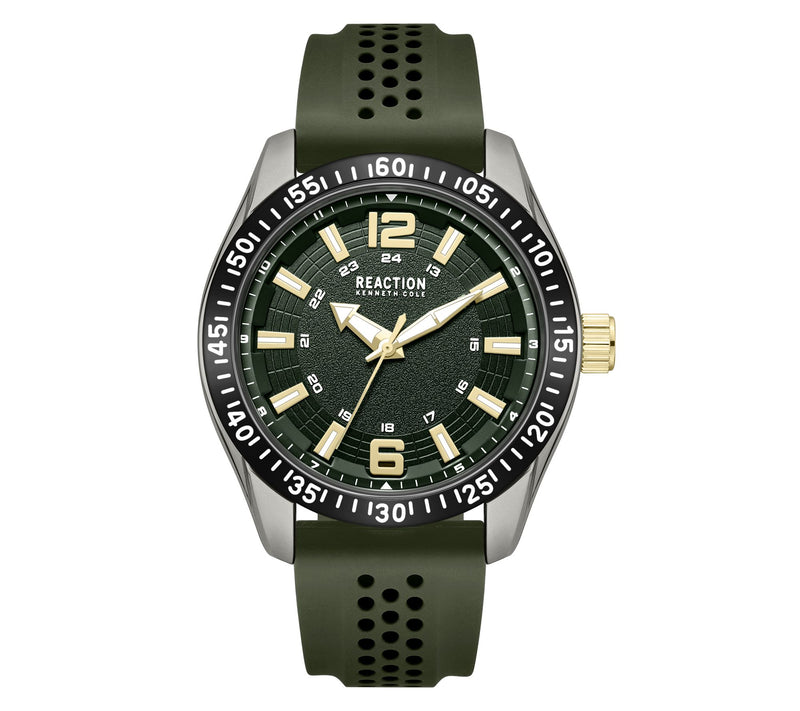 Kenneth Cole Reaction Men's Classic Green Silicone Strap Watch — Main view