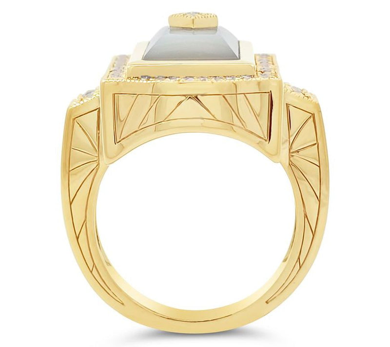 Dallas Prince 14K Clad Marcasite & Mother of Pearl Deco Ring — View 3