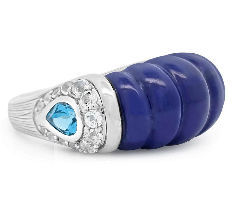 Ariva Stering Silver Lapis & Topaz Chatham Ring — Main view