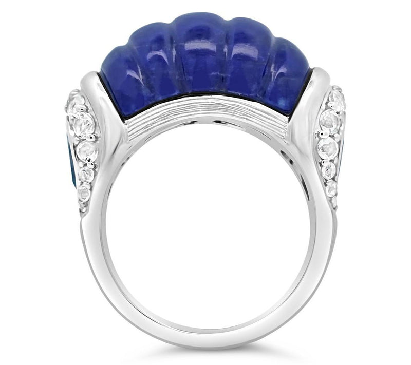 Ariva Stering Silver Lapis & Topaz Chatham Ring — View 3
