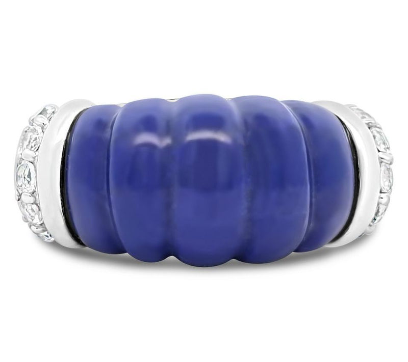 Ariva Stering Silver Lapis & Topaz Chatham Ring — View 2
