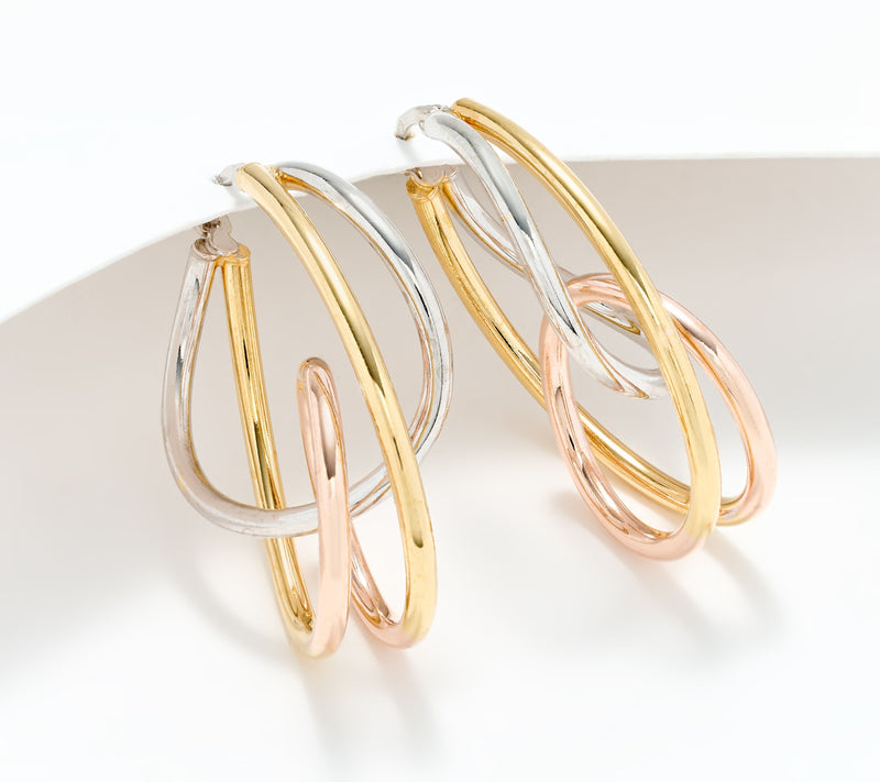David Markstein Bronze 1-1/4" Multi-Circle Hoop Earrings — View 7