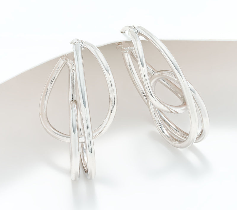 David Markstein Bronze 1-1/4" Multi-Circle Hoop Earrings — View 5