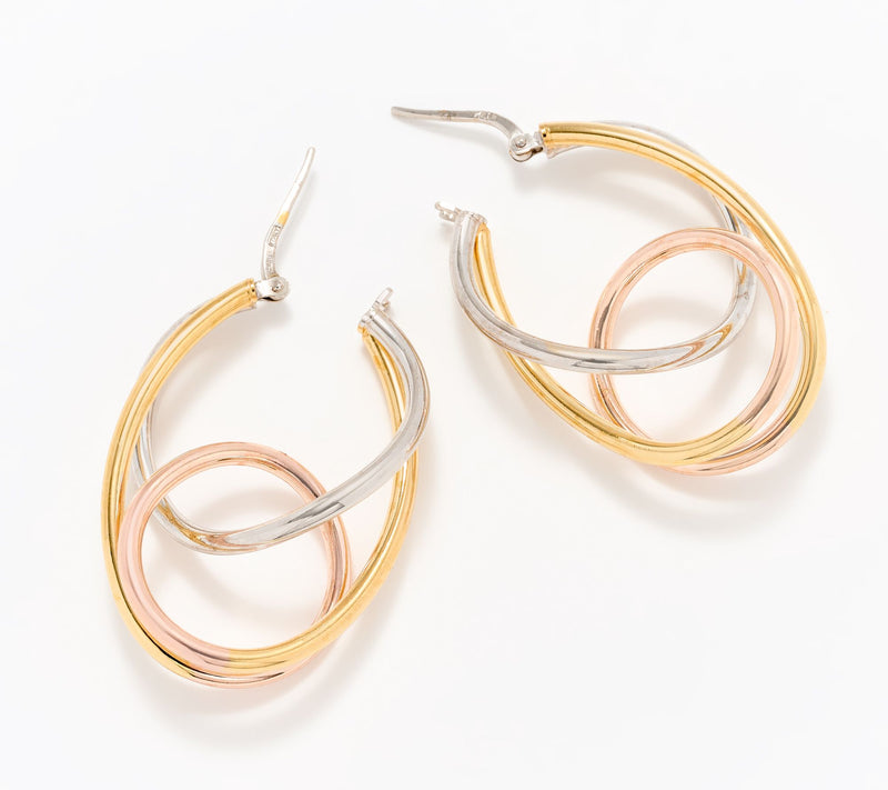 David Markstein Bronze 1-1/4" Multi-Circle Hoop Earrings — View 8
