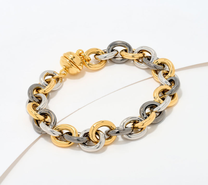 David Markstein Bronze Status Magnetic Rolo Bracelet — View 22