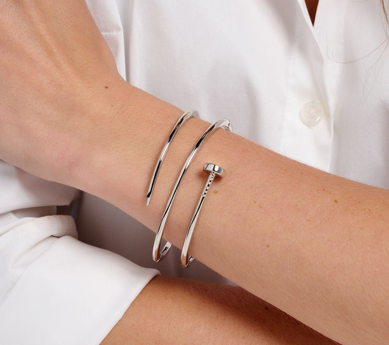 David Markstein Bronze Multi Hinge Nail Head Bangle — View 5