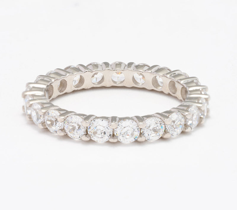 Diamonique Classics Princess Cut Ring Stack, Sterling Silver — View 3