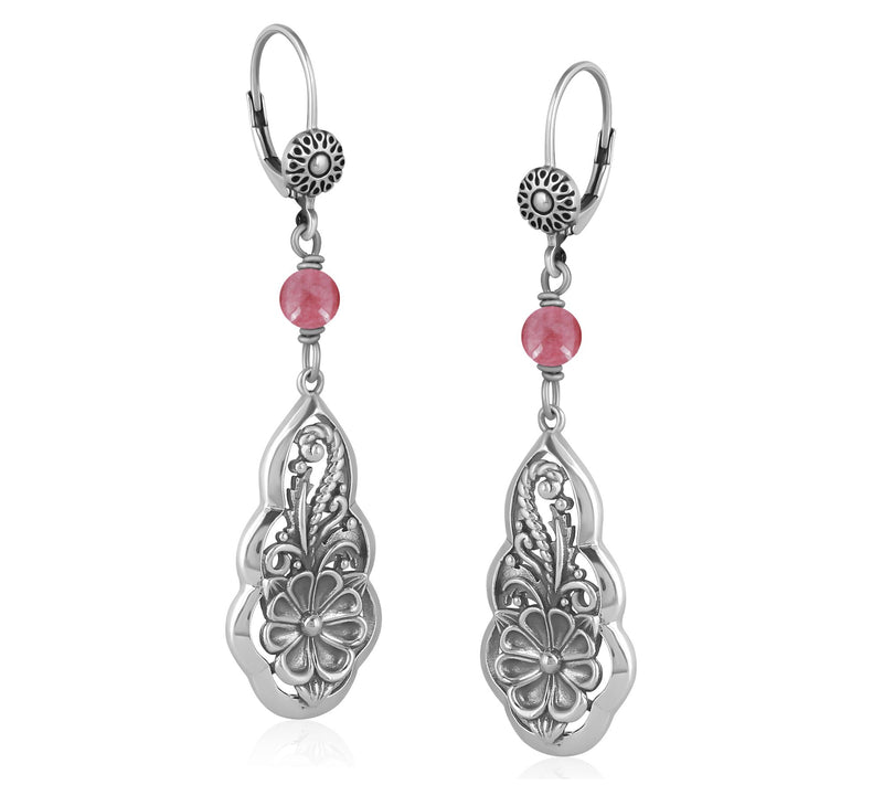 American West Sterling Gemstone Bead Flower Earrings — View 6