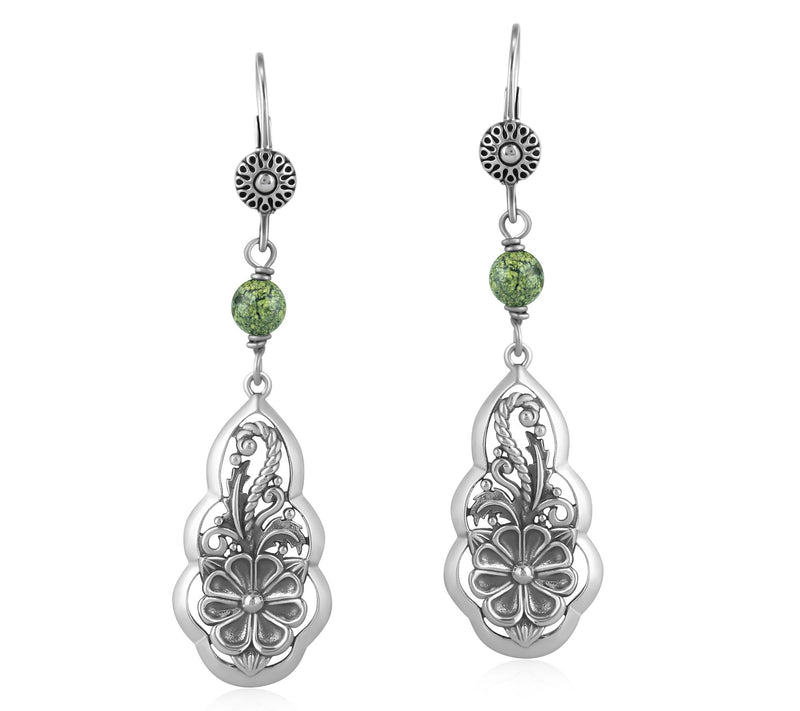 American West Sterling Gemstone Bead Flower Earrings — View 7