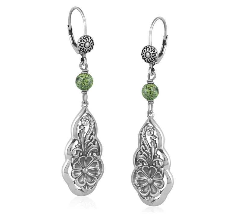 American West Sterling Gemstone Bead Flower Earrings — View 8