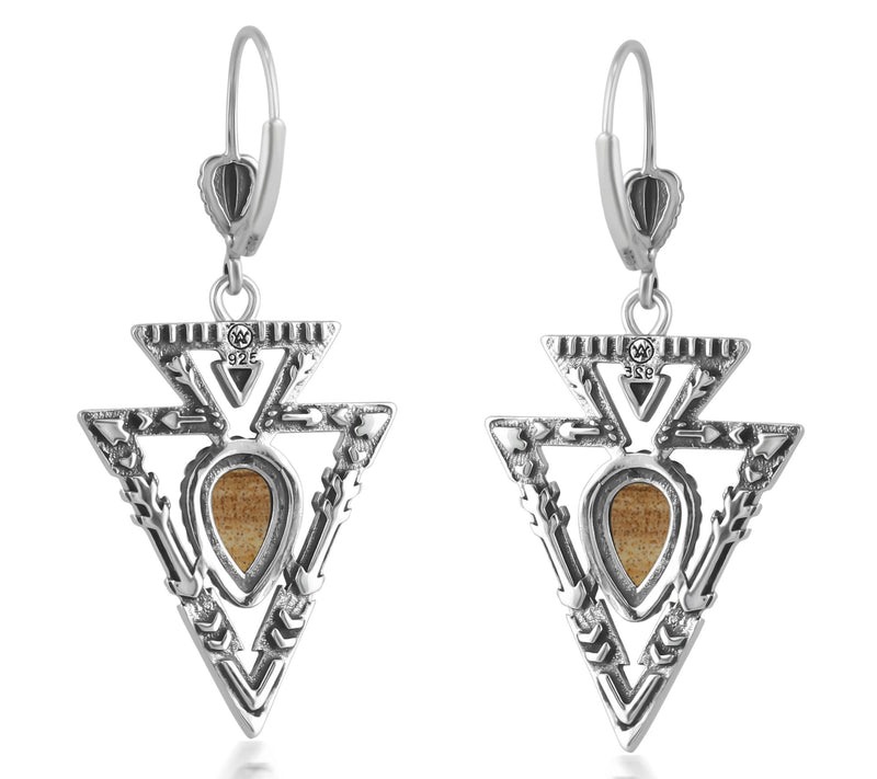 American West Sterling Gemstone Arrowhead Dangle Earrings — View 6