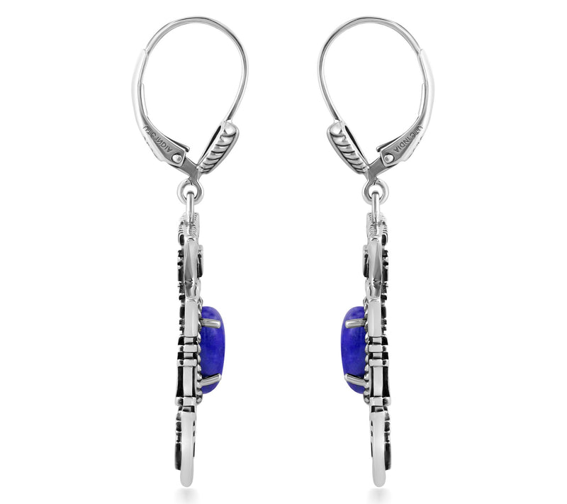 American West Sterling Gemstone Arrowhead Dangle Earrings — View 3