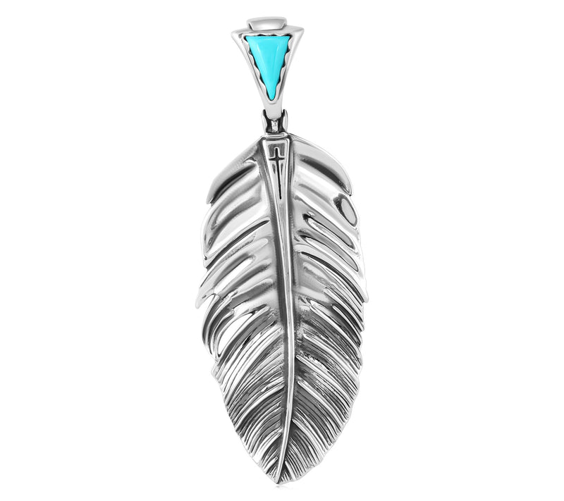 Fritz Casuse Sterling Turquoise Feather PrayerEnhancer — View 6