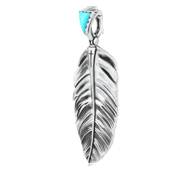 Fritz Casuse Sterling Turquoise Feather PrayerEnhancer — View 2
