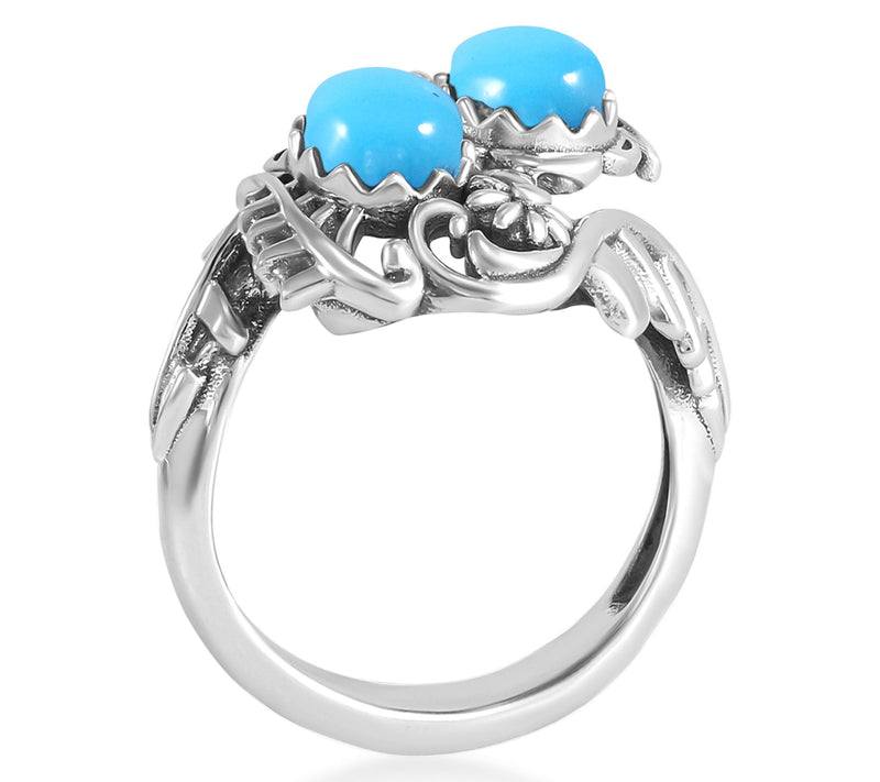 American West Sterling Sleeping Beauty Turquoise Bypass Ring — View 3
