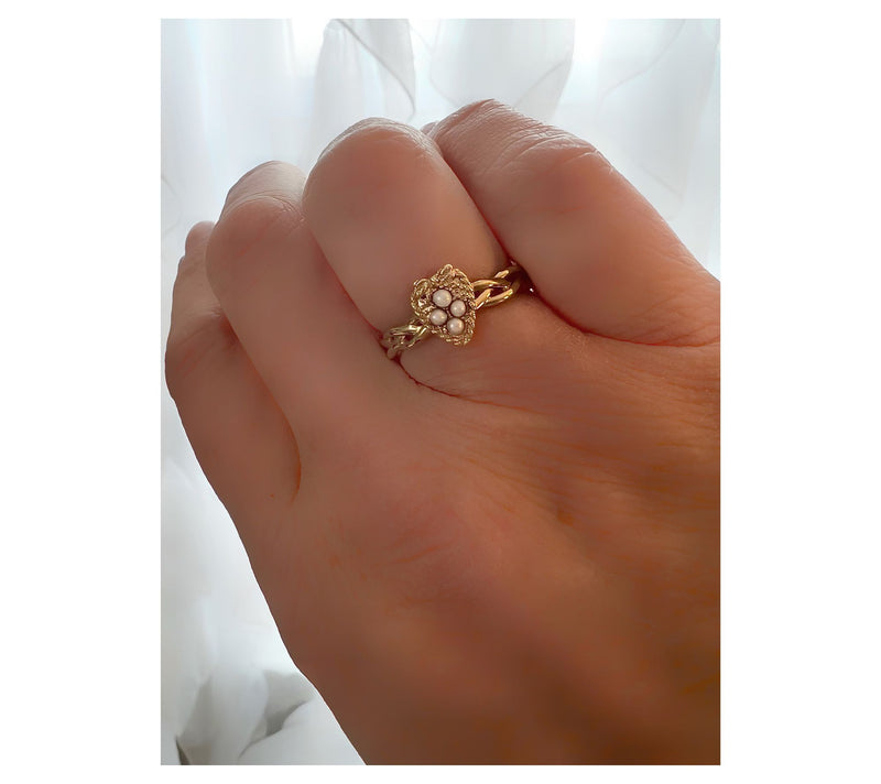 Goddaughters 14K Clad Celtic Love Knot CulturedPearl Ring — View 4
