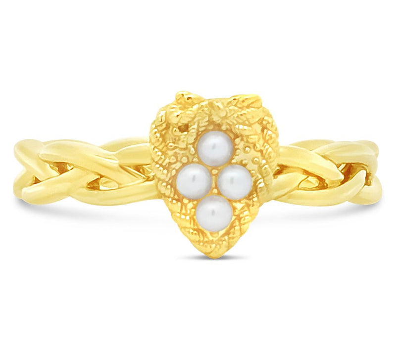 Goddaughters 14K Clad Celtic Love Knot CulturedPearl Ring — Main view