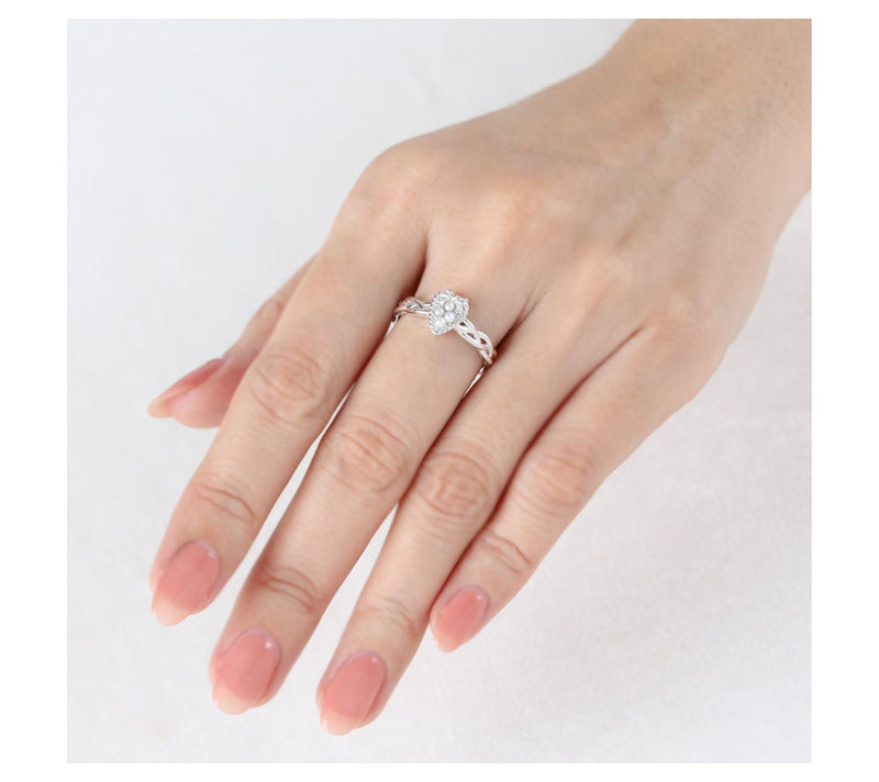 Goddaughters Sterling Celtic Love Knot  Pearl Ring — View 4
