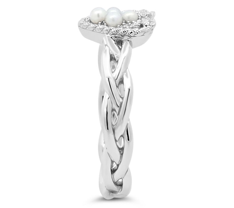 Goddaughters Sterling Celtic Love Knot  Pearl Ring — View 3