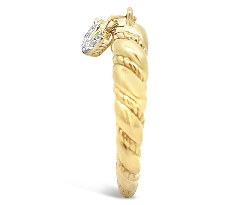 Goddaughters 14K Gold Clad  Topaz Tulip Angel Charm Ring — View 2