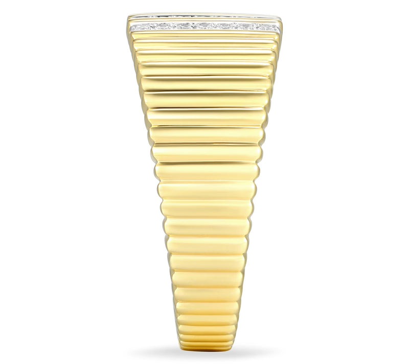 LuxLab Grown Diamond Wide Band Ring, 18K Gold P lated — View 5