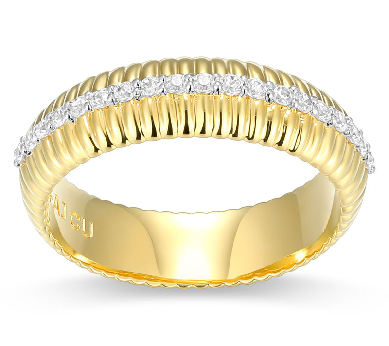 LuxLab Diamonds 0.25 cttw Lab Grown Band Ring, 18K Plated — Main view