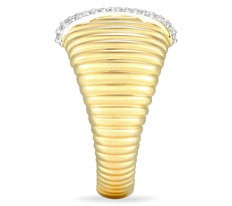 LuxLab Diamonds Lab Grown X Band Ring, 18K Gold  Plated — View 5