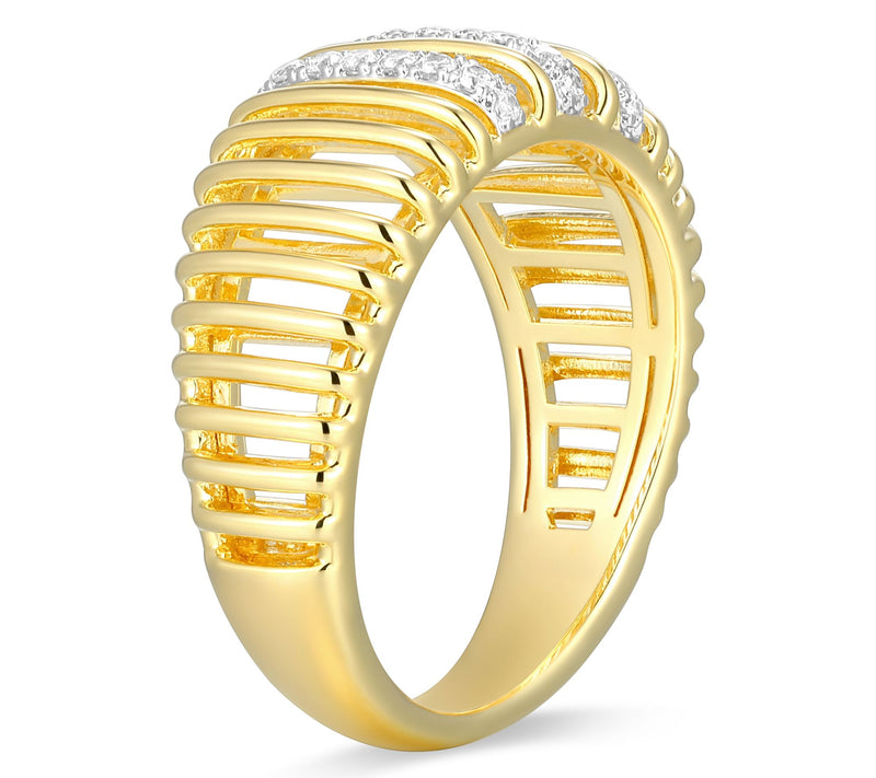 LuxLab Diamonds 0.20 cttw Lab Grown Band Ring, 18K Plated — View 4