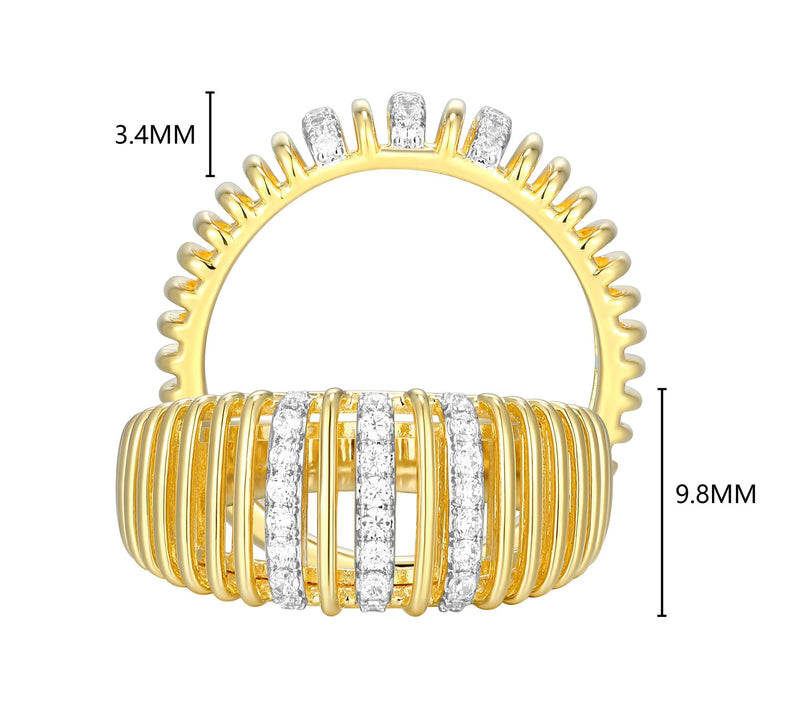 LuxLab Diamonds 0.20 cttw Lab Grown Band Ring, 18K Plated — View 3