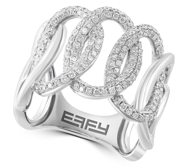 Effy 1.00 cttw Diamond Interloop Ring, 14K White Gold — Main view