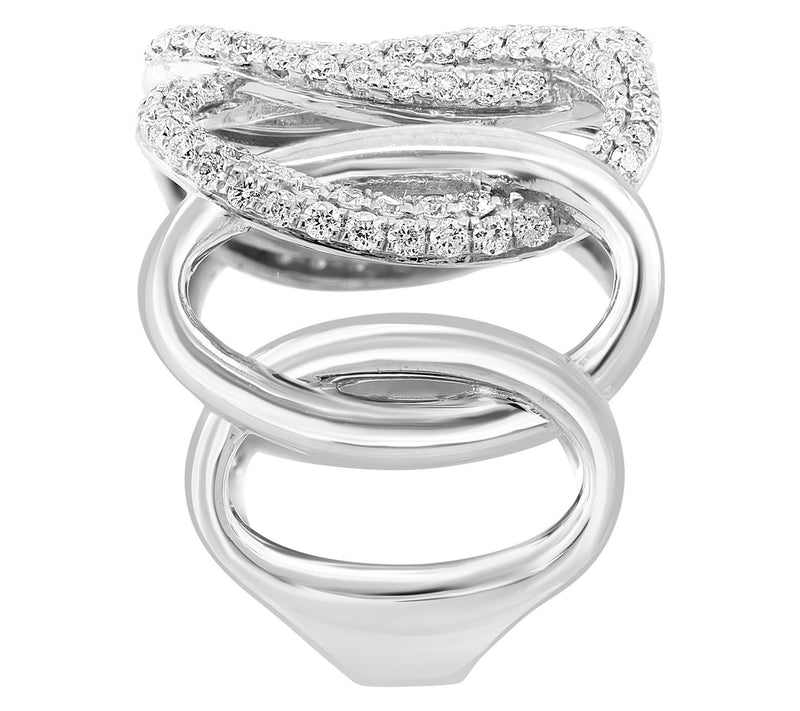 Effy 1.00 cttw Diamond Interloop Ring, 14K White Gold — View 3
