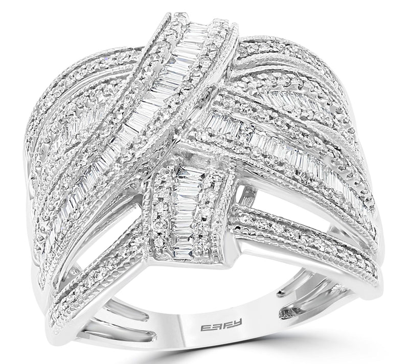 Effy 0.85 cttw Bypass Diamond Ring, 14K White Gold — Main view