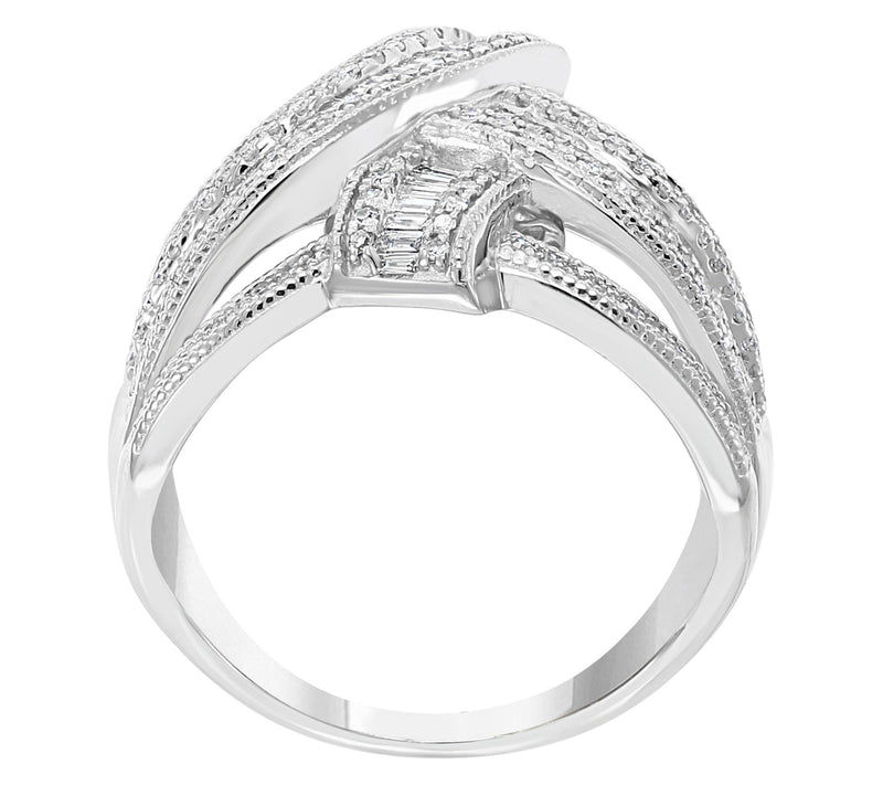 Effy 0.85 cttw Bypass Diamond Ring, 14K White Gold — View 2