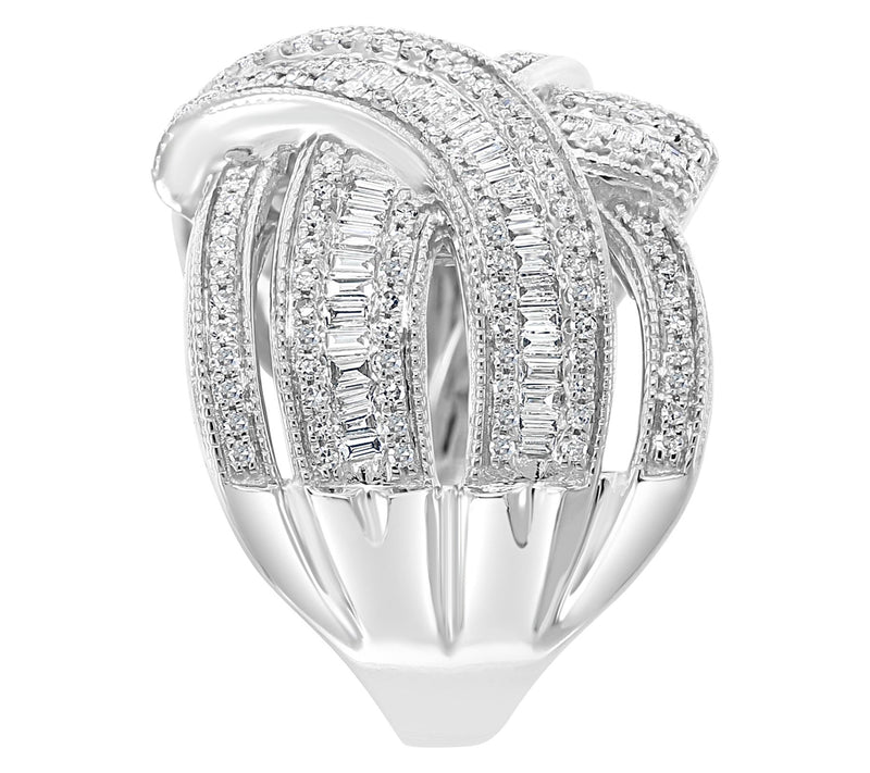 Effy 0.85 cttw Bypass Diamond Ring, 14K White Gold — View 3