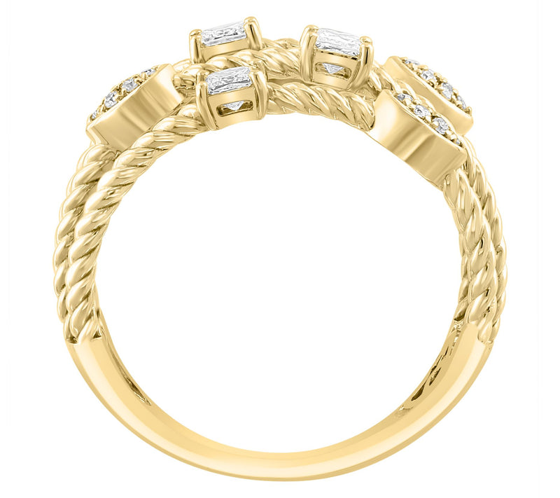 Effy Round & Square Diamond Wire Ring, 14K Gold — View 2