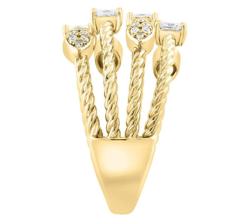 Effy Round & Square Diamond Wire Ring, 14K Gold — View 3