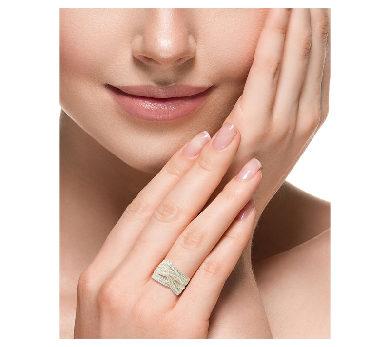 Effy 1.50 cttw Diamond Bypass Ring, 14K Gold — View 4