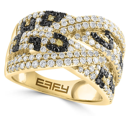Effy Espresso, Black & White Diamond Bypass Ring