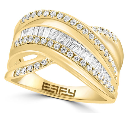 Effy 0.70 cttw Diamond Bypass Ring, 14K Gold