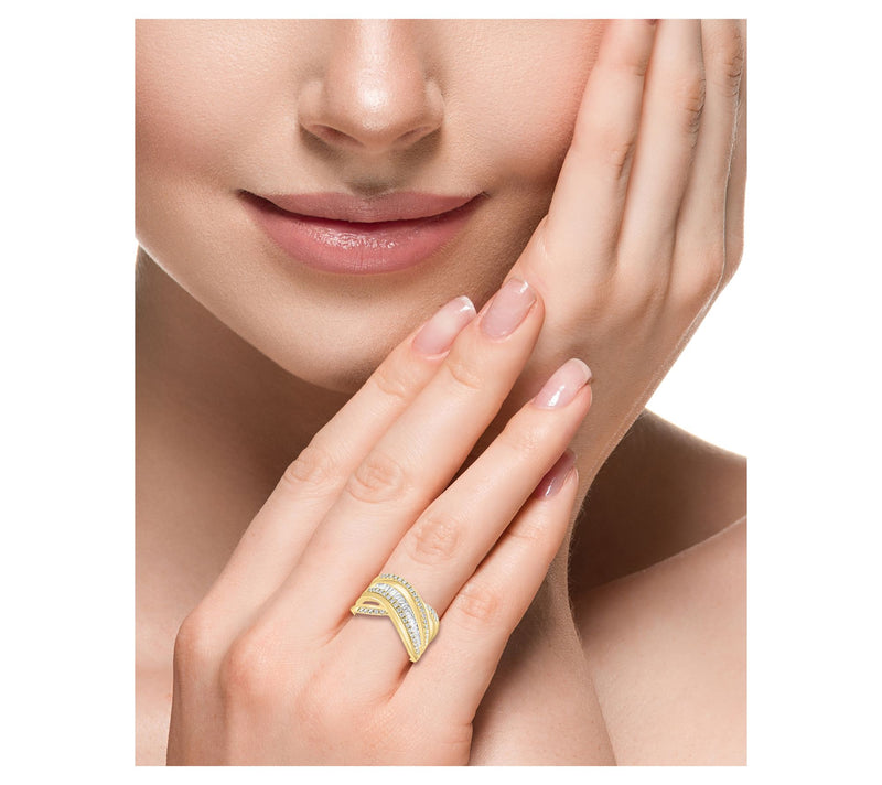 Effy 0.70 cttw Diamond Bypass Ring, 14K Gold — View 4