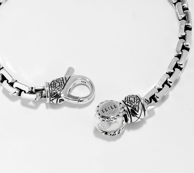 JAI x Alberti Sterling Silver Mirror Cut 6.0mm Box Chain Bracelet, 21g — View 2