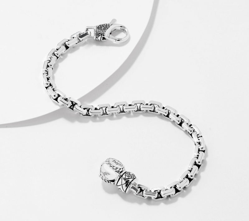 JAI x Alberti Sterling Silver Mirror Cut 6.0mm Box Chain Bracelet, 21g — Main view