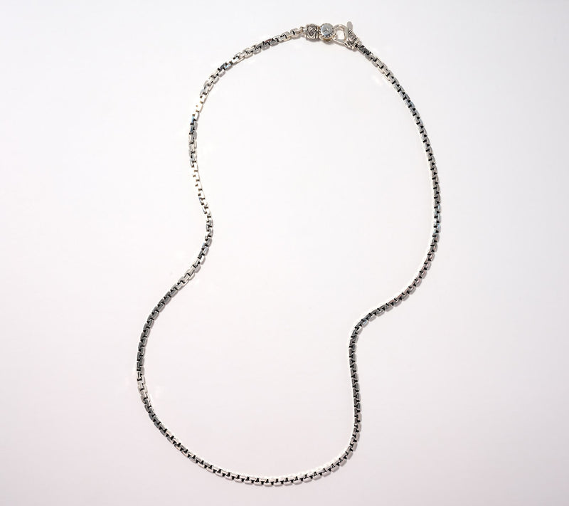 JAI x Alberti Sterling Silver 22" Mirror Cut 4.0mm Box Chain Necklace, 28g — View 2