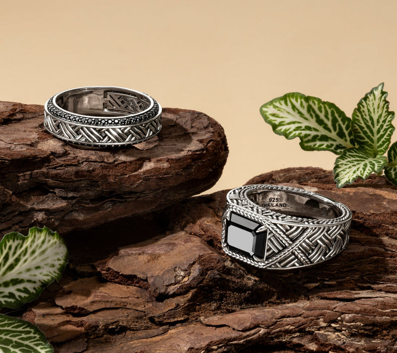 JAI x Alberti Sterling Silver Black Spinel Artizane Ring — View 4