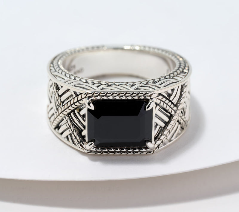 JAI x Alberti Sterling Silver Black Spinel Artizane Ring — Main view