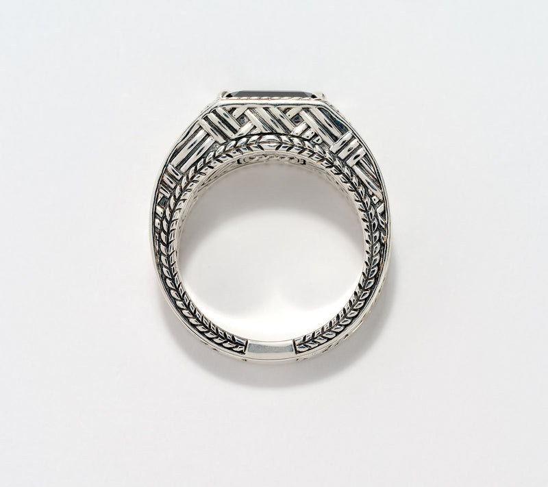 JAI x Alberti Sterling Silver Black Spinel Artizane Ring — View 3