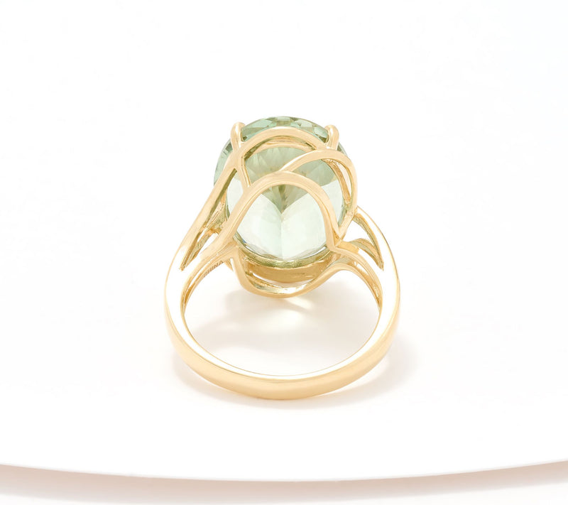 Vault Discoveries Prasiolite Ring, 14K Gold — View 3