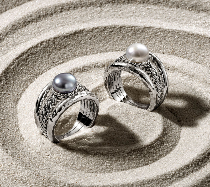 JAI Sterling Legacy Texture Cultured Freshwater Pearl Ring — View 7