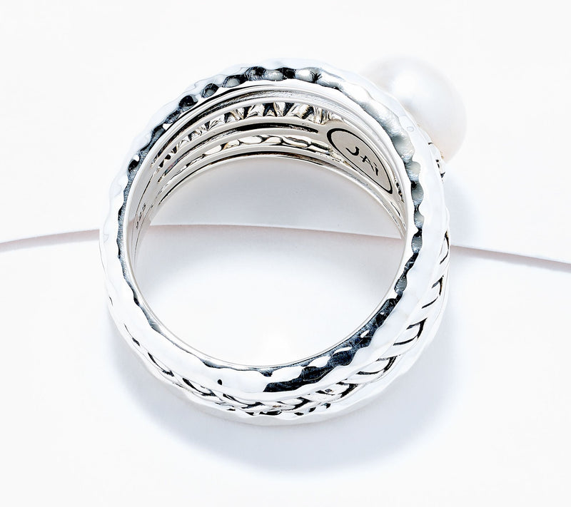 JAI Sterling Legacy Texture Cultured Freshwater Pearl Ring — View 6