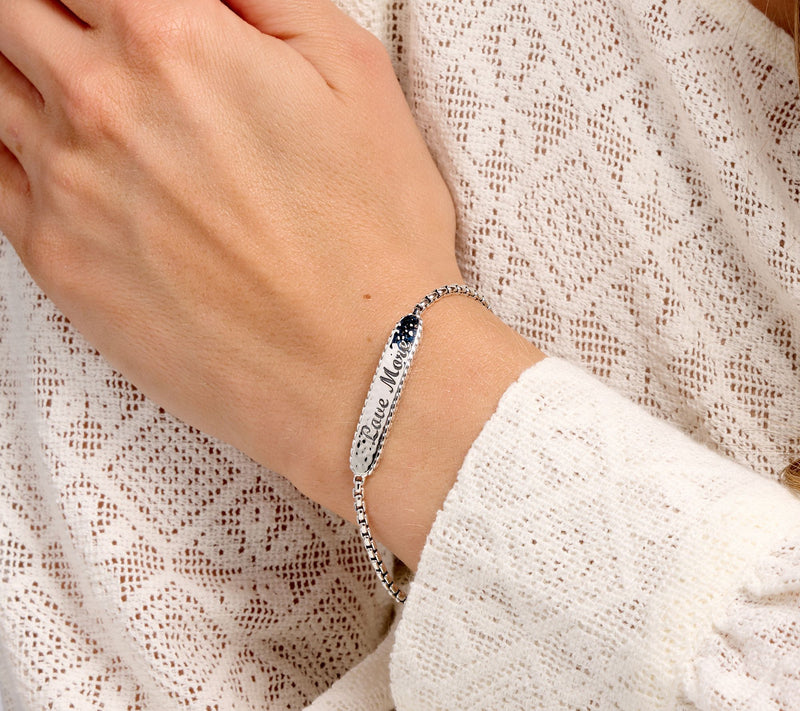 JAI Sterling Silver Love More, Worry Less 2.7mm Bracelet — View 5